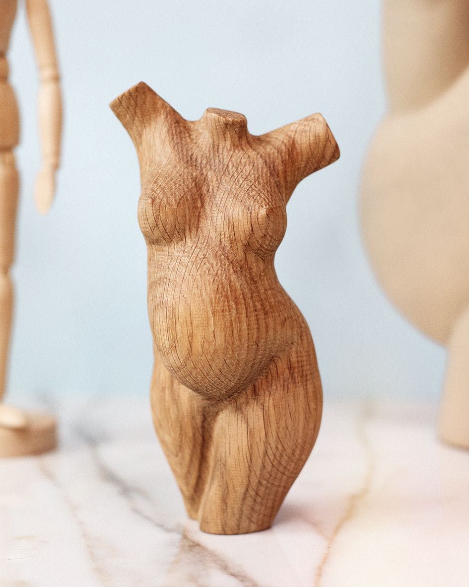 pregnancy sculpture solid oak