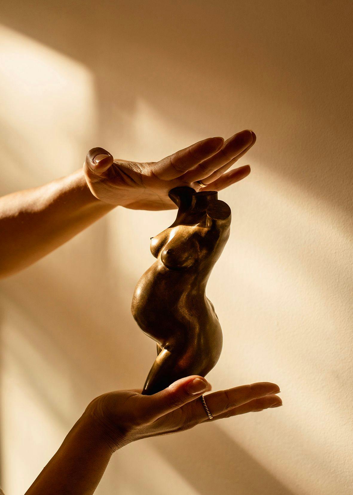 pregnancy sculpture casted bronze 