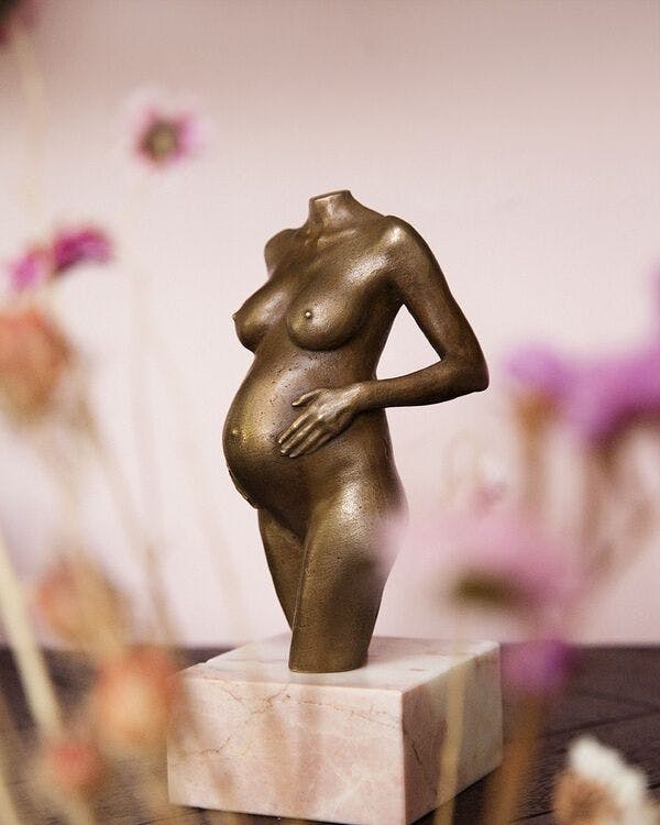 pregnancy sculpture casted bronze