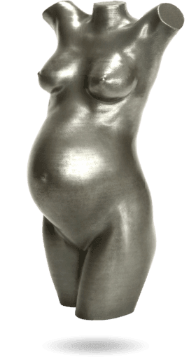 schwangere skulptur in Silber-Look