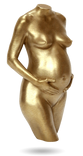 escultura maternidad mirada de latón